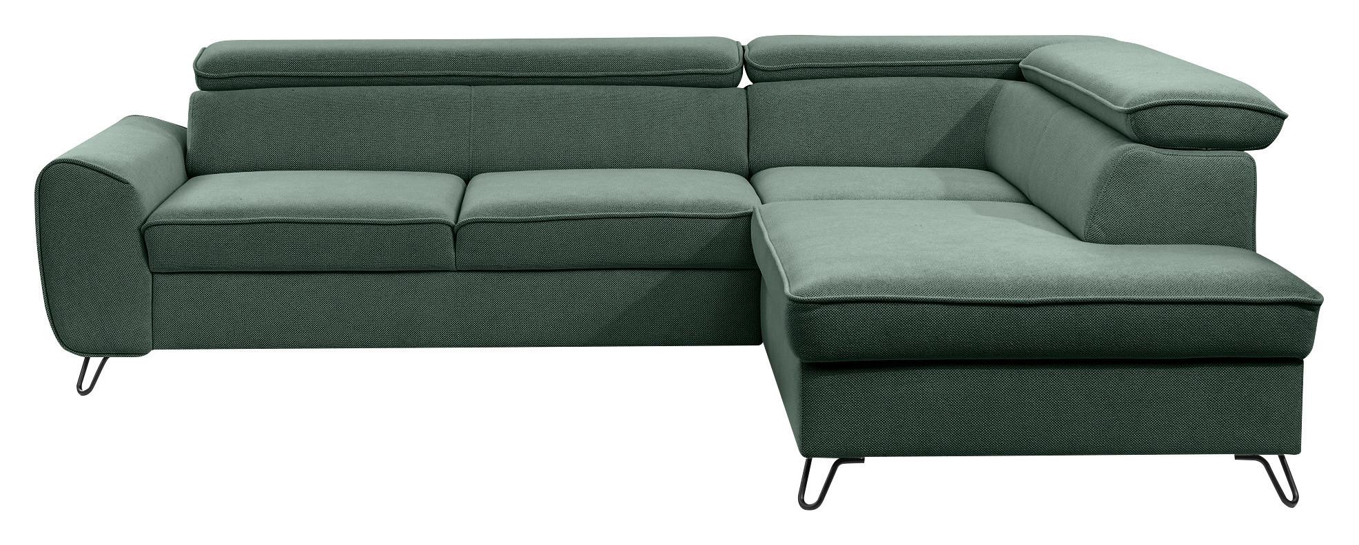 NAROŻNIK IDYLLA - czarny/leśny, Design, metal/tkanina (250/200cm) - Stylife