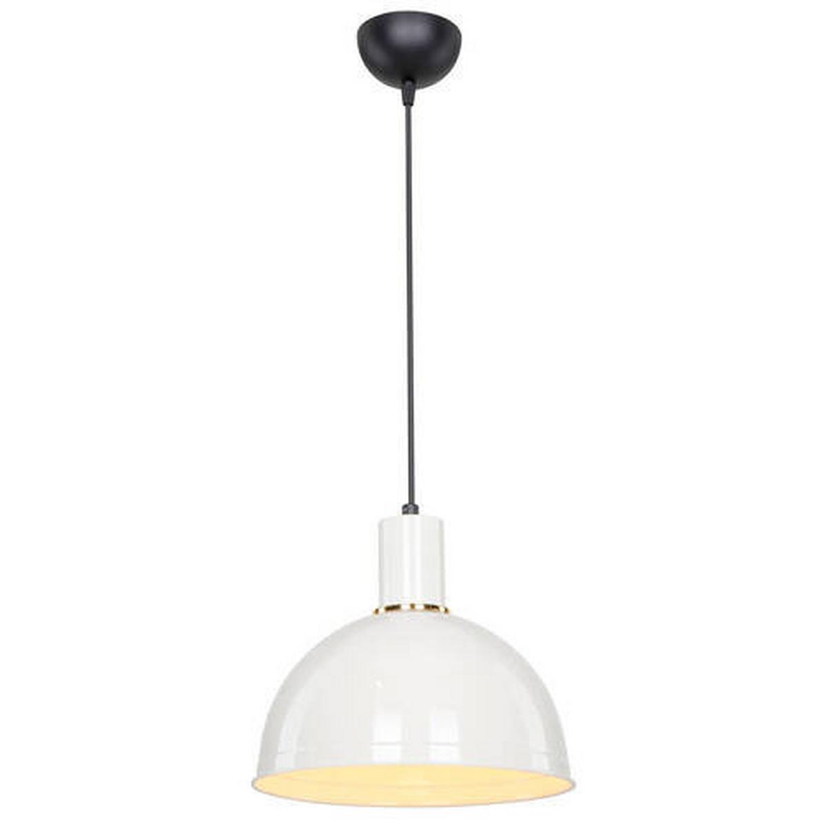Hängeleuchte Natan Weiß/Goldfarben max. 22 Watt - Goldfarben/Weiß, Basics, Metall (27/90cm)