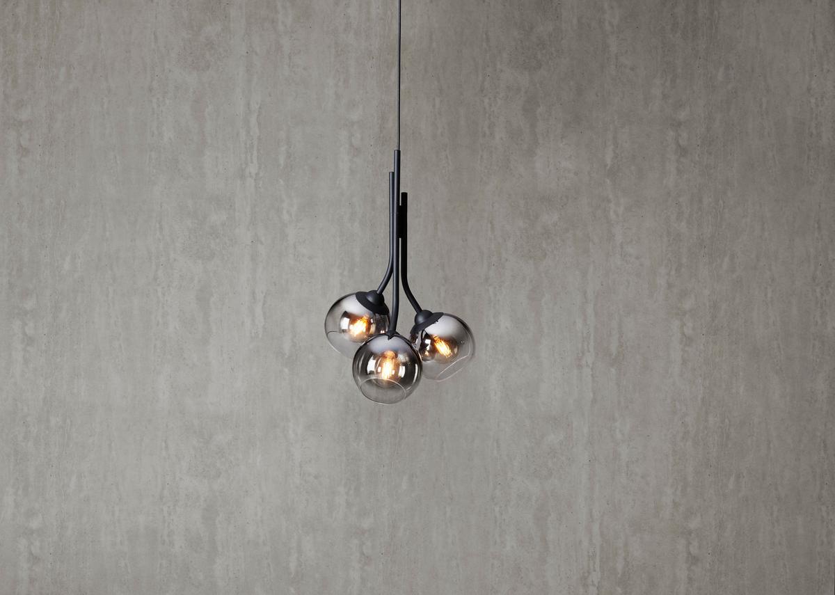 Függőlámpa Kian - fekete, Modern, műanyag/Üveg (40/120cm) - Visiona