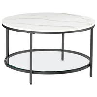 Couchtisch in Schwarz, Weiß, rund - Schwarz/Weiß, Trend, Glas/Holzwerkstoff (80/45/80cm) - MID.YOU