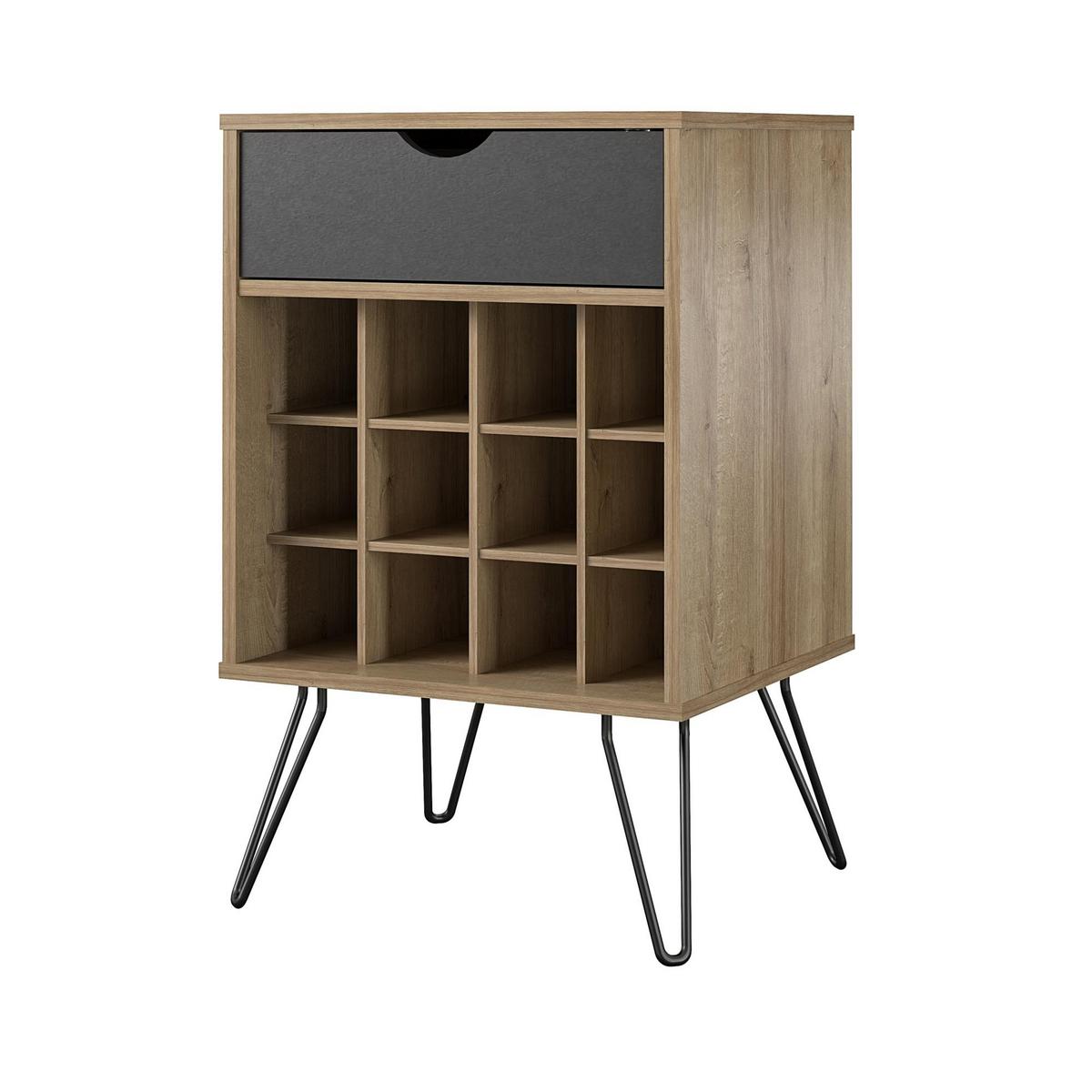 Weinregal Concord Braun ca. 51x80x45cm - Eichefarben/Schwarz, Design, Holzwerkstoff/Metall (51/80/45cm) - MID.YOU