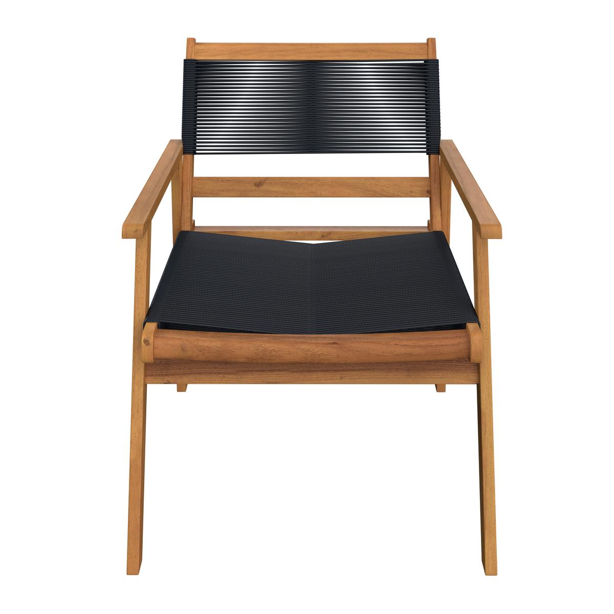 Loungegarnitur ENRICA - Schwarz/Akaziefarben, Modern, Holz/Kunststoff (120/84/70cm) - Bessagi Garden