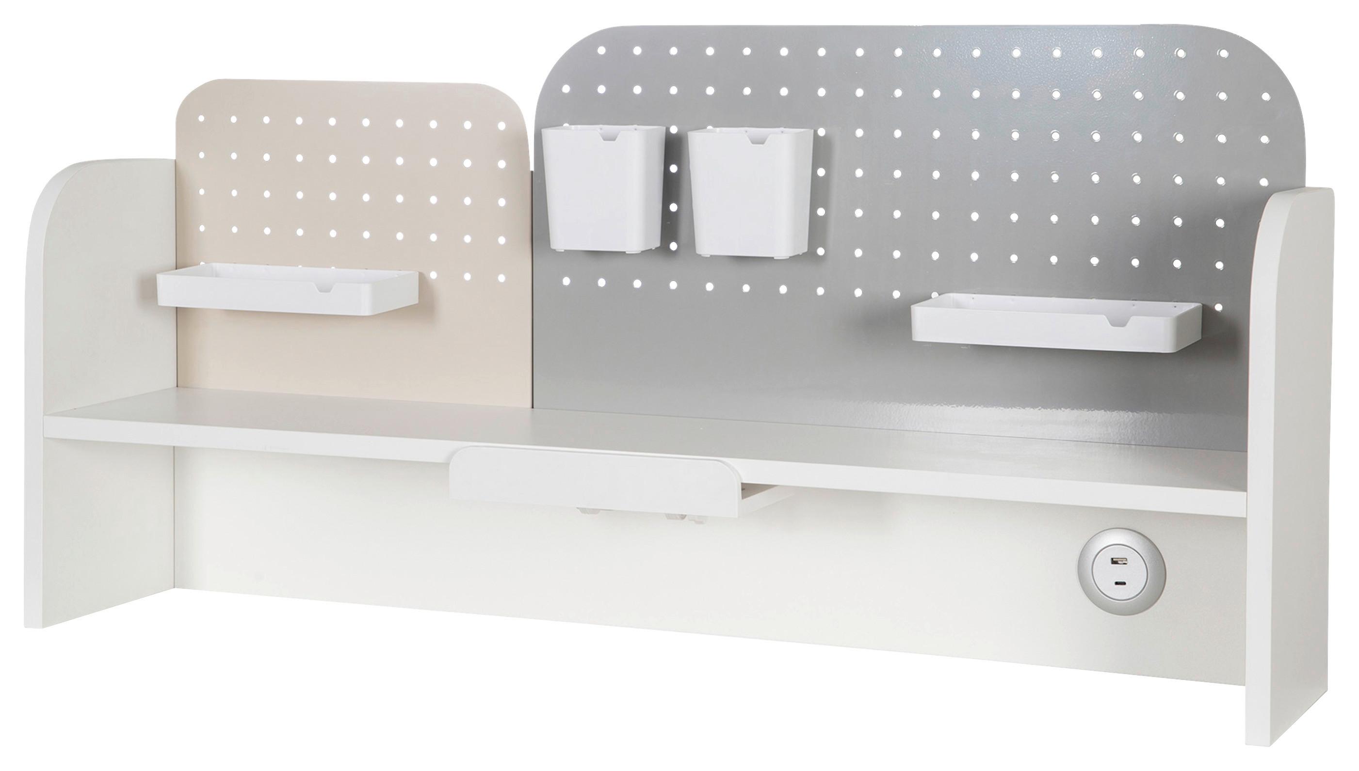 Íróasztal Kiegészítő Elem Smart Grow - kasmírszínű/fehér, Modern, faalapú anyag/fém (102/50/25cm) - Roba