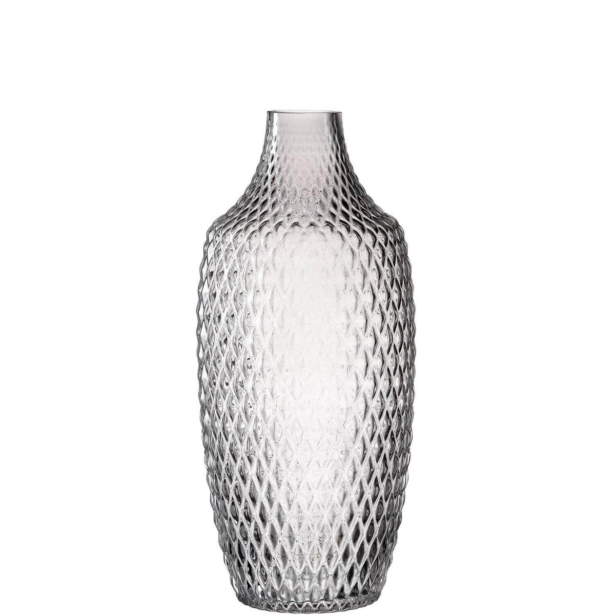 Vase Grau - Grau, Basics, Glas (12,5/30/12,5cm) - Leonardo