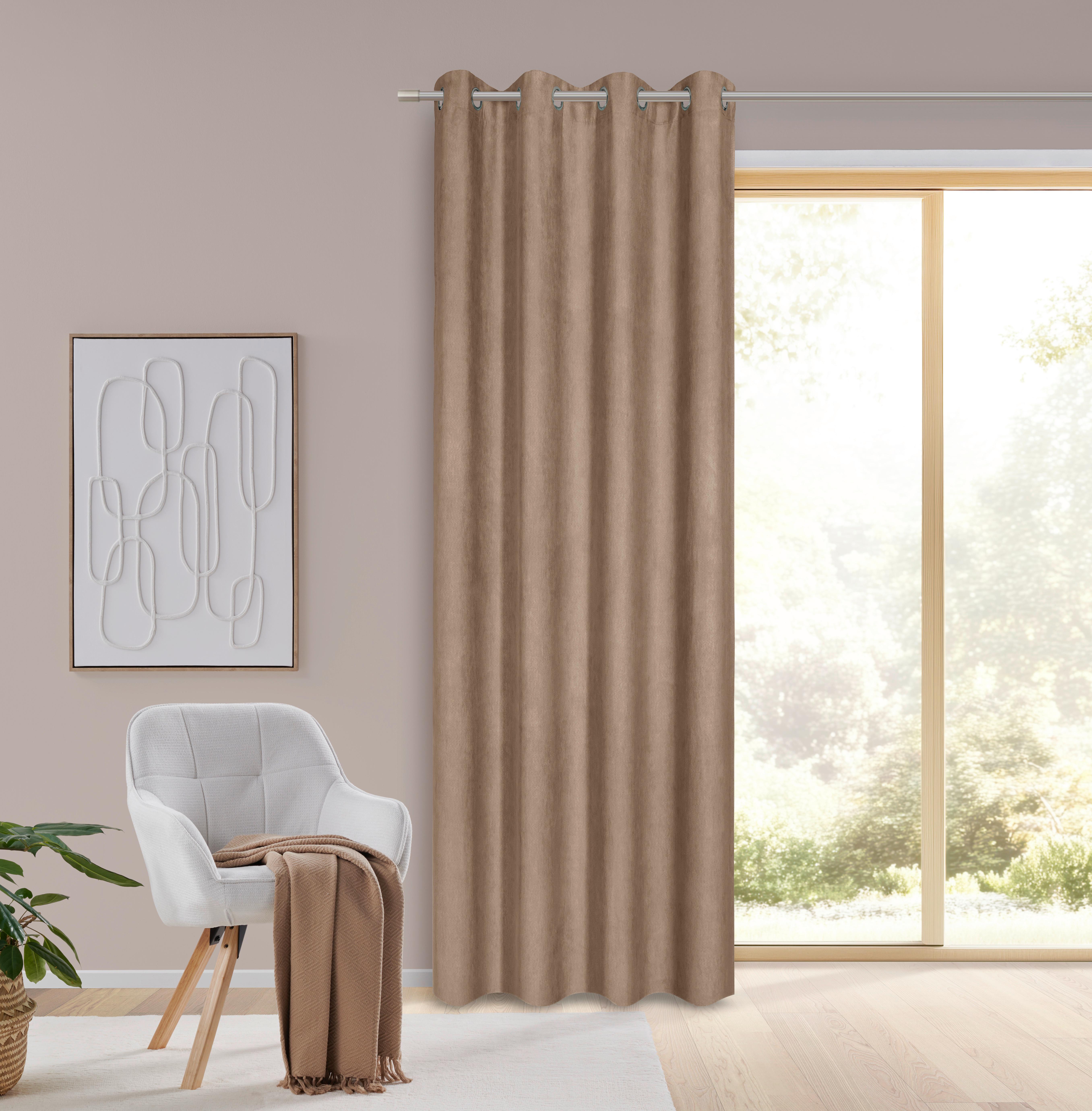 ÖLJETTLÄNGD VELOURS - ljusbrun, Klassisk, textil (140/245cm) - Mömax
