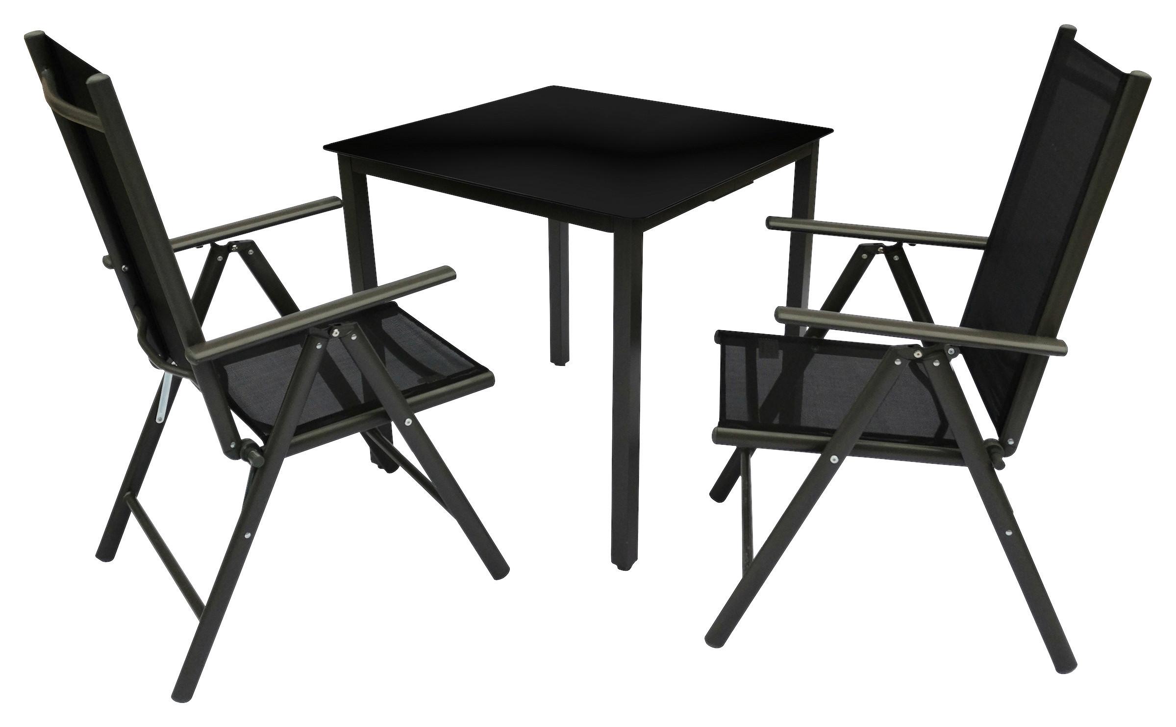 Vrtni Set Kalia, Črna, 3-Delno - črna/antracit, Basics, kovina/steklo - Gardenson