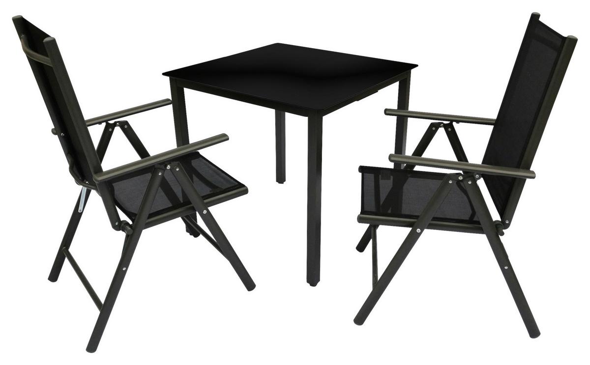 Vrtni Set Kalia, Črna, 3-Delno - črna/antracit, Basics, kovina/steklo - Gardenson