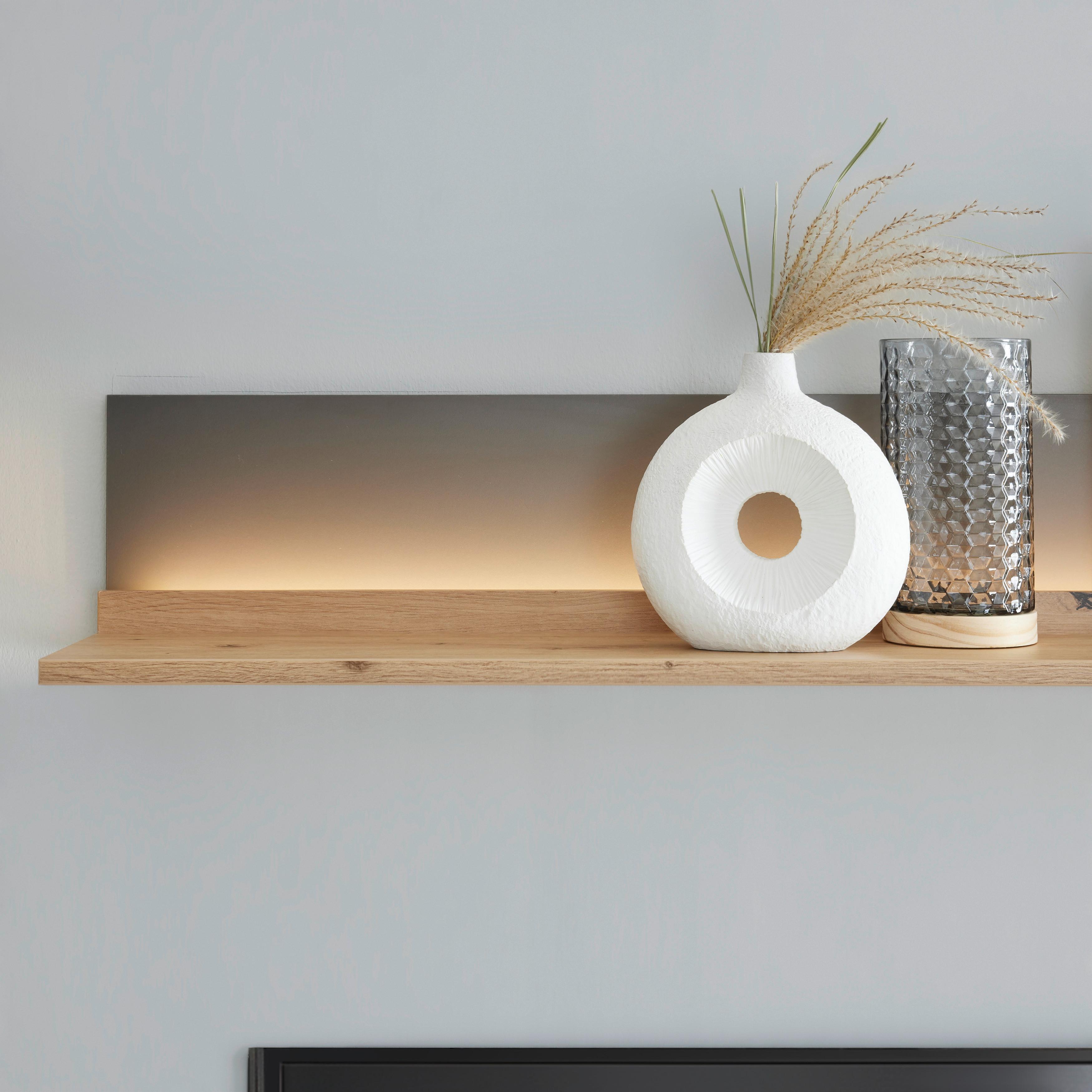 Wandboard Florenz Grau/Eiche Artisan - Eiche Artisan/Grau, MODERN, Holzwerkstoff (160/18/21,6cm) - Premium Living