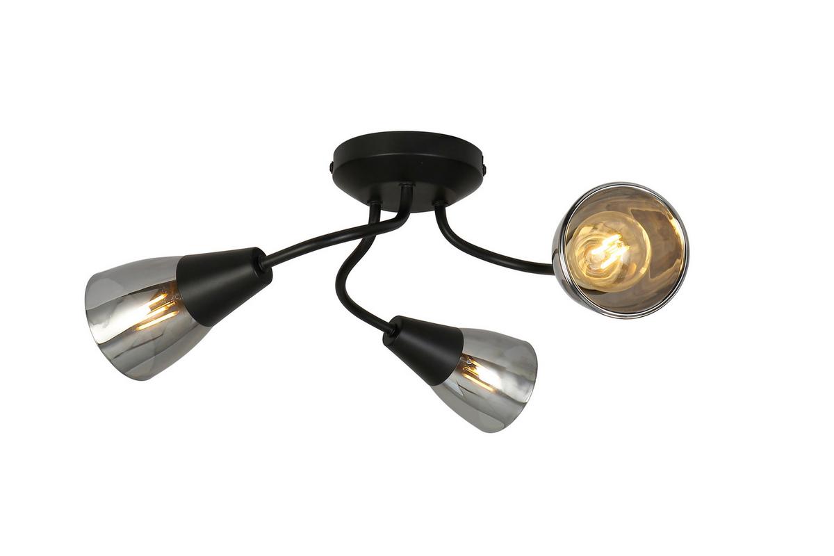 Stropna Svetilka Opak - črna, Moderno, kovina/steklo (42/15cm) - Modern Living