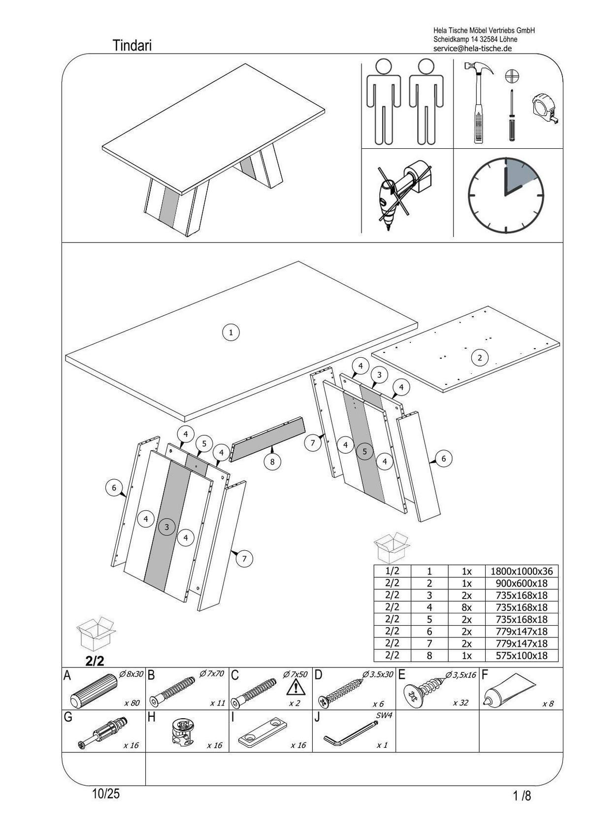 ESSTISCH TINDARI T - Eichefarben/Schwarz, MODERN, Holzwerkstoff (100/180/76cm) - MID.YOU