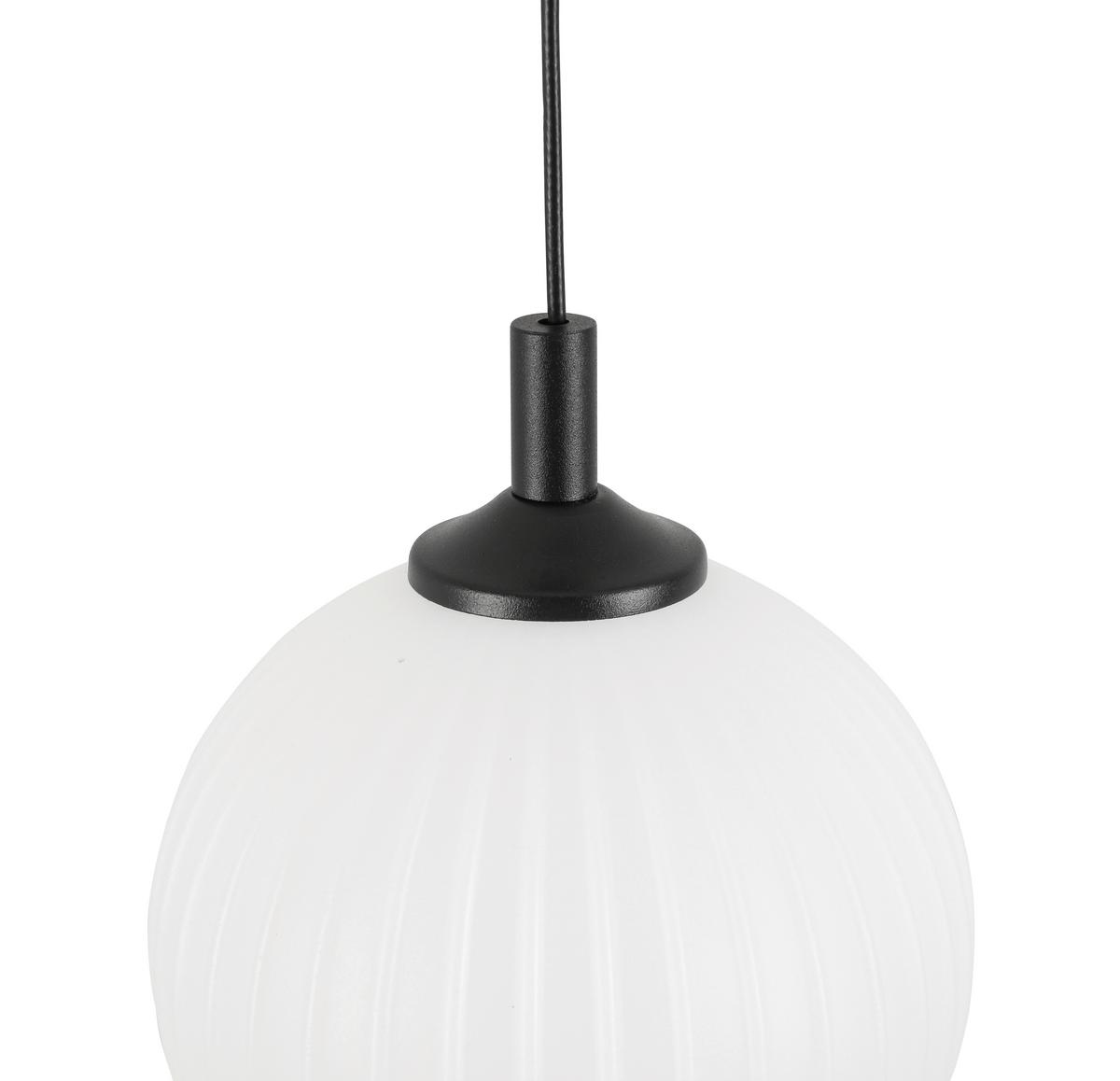 Lampă suspendată cu LED WILM - alb/negru, Modern, plastic/metal (65/15/120cm) - Modern Living