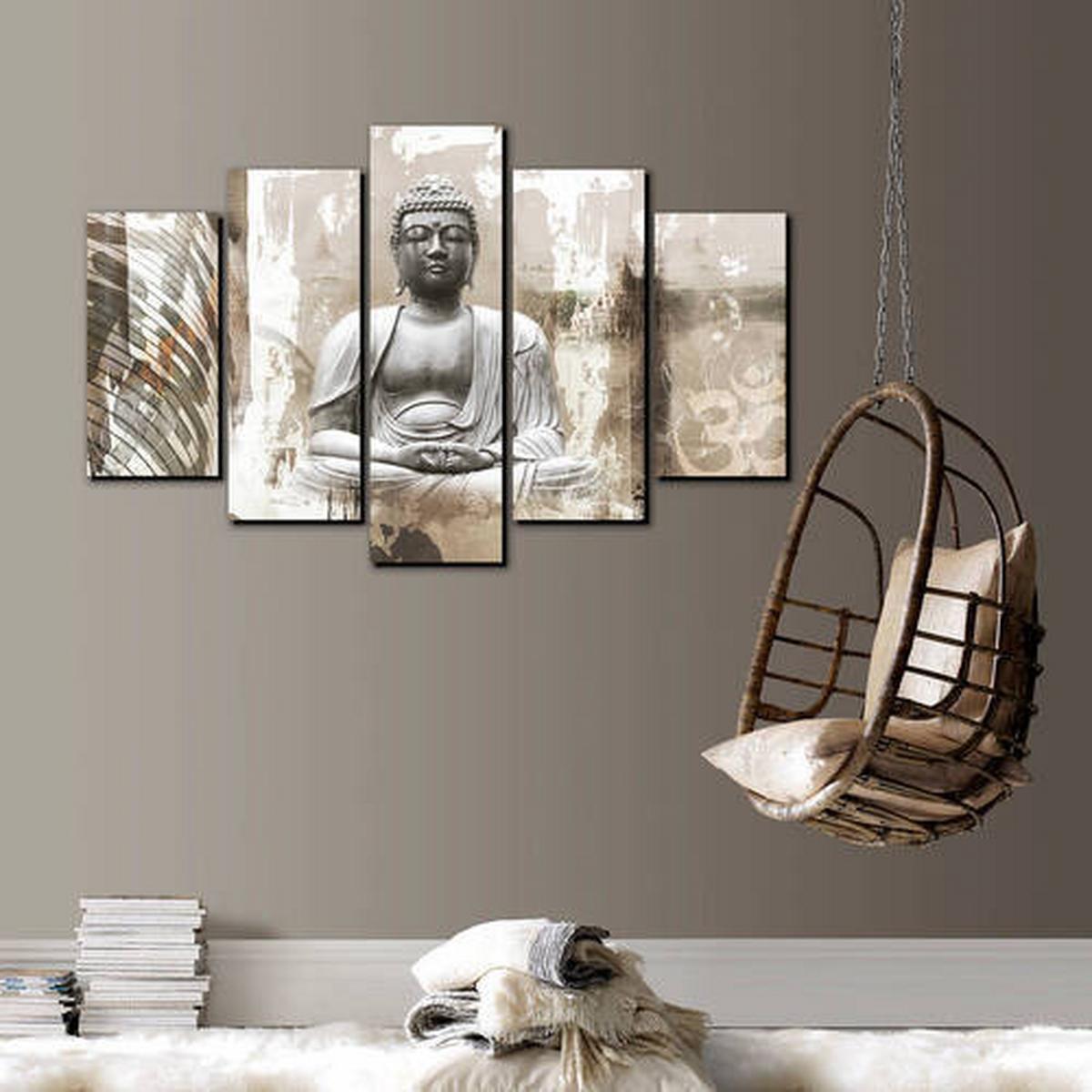 Leinwandbild 119215 Beige ca. 150x100cm 5-teilig - Beige, Basics, Wellpappe/Textil (150/100cm) - Xora