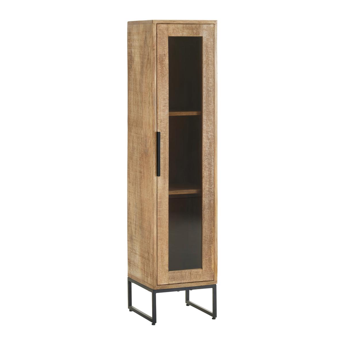 Regal Everest Naturfarben/Schwarz - Schwarz/Naturfarben, Natur, Holz/Metall (30/130/32cm) - Mömax