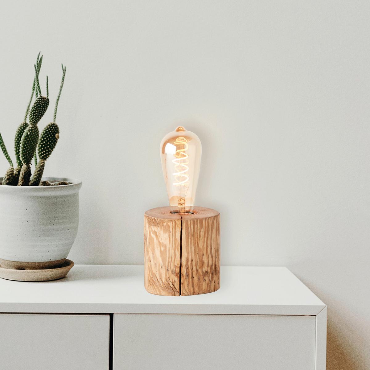 Tischleuchte Trabo Kieferfarben max. 25 Watt - Kieferfarben, Natur, Holz (10/10cm) - Brilliant