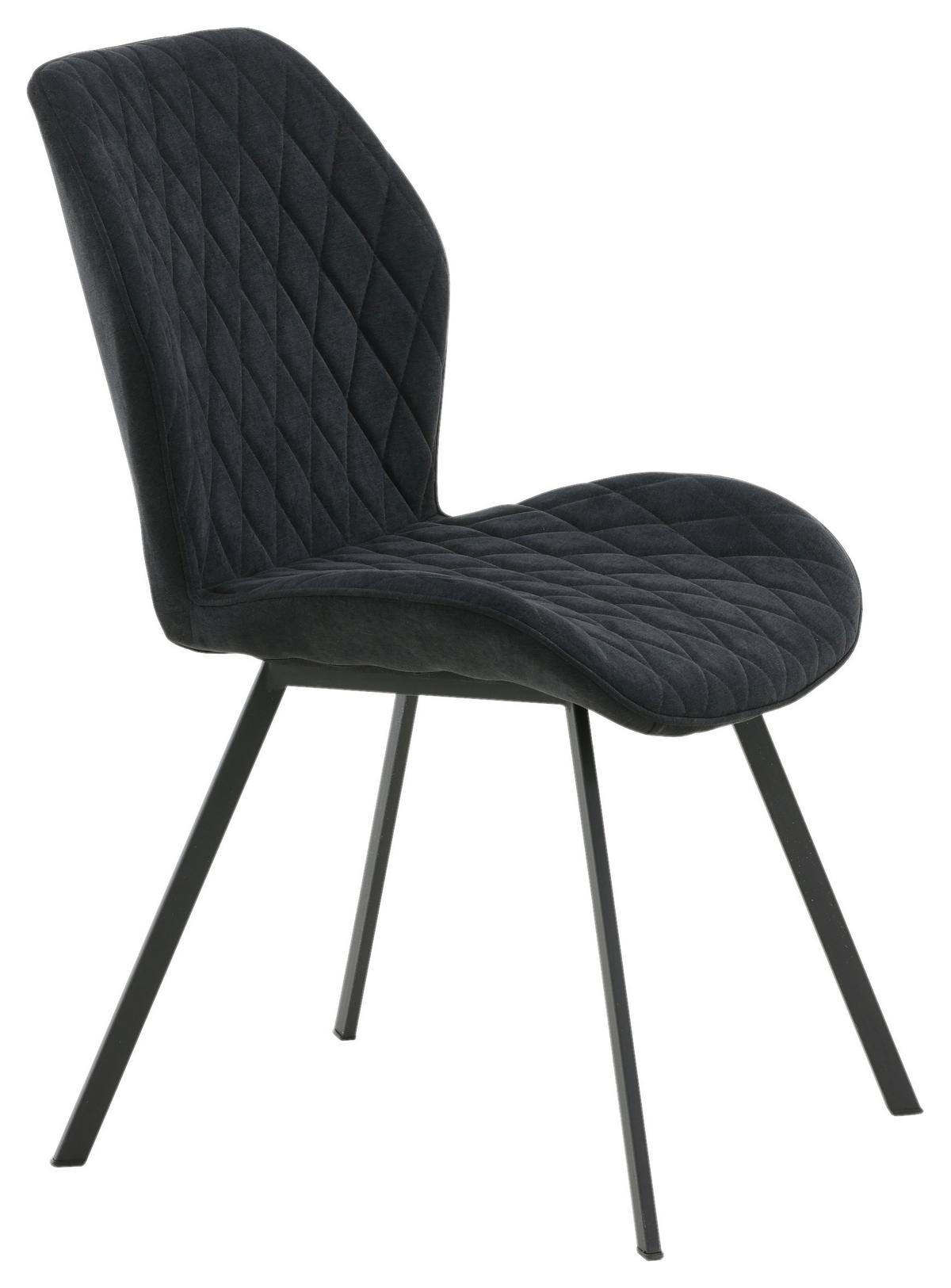 STUHL-SET GEMMA - Schwarz, Design, Textil/Metall (50/90/63cm) - Livetastic