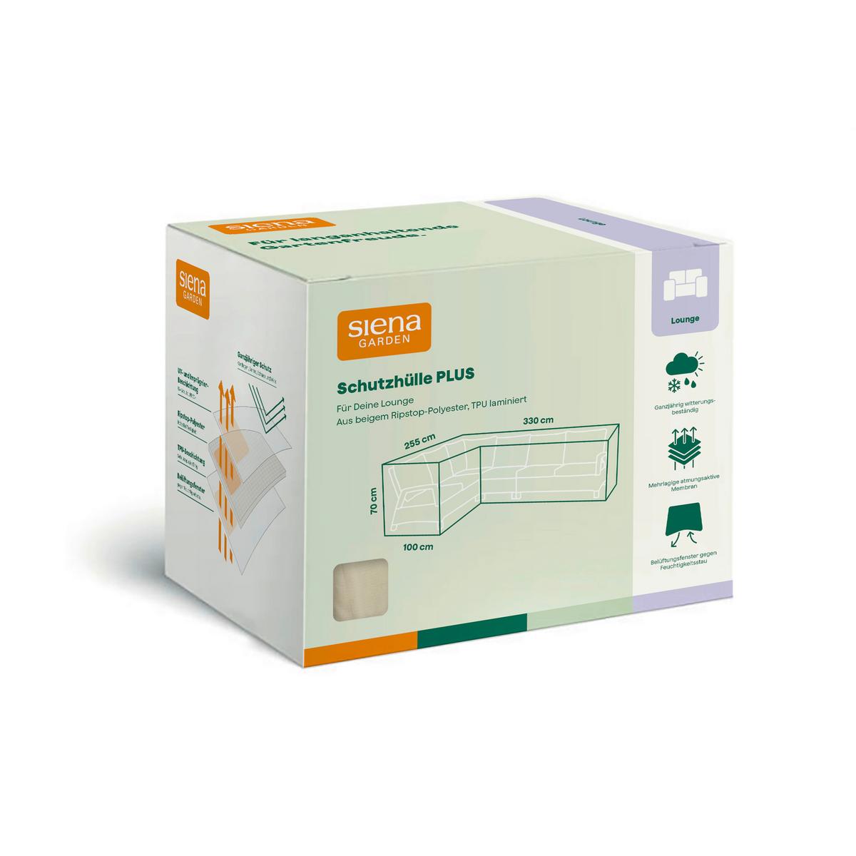 SCHUTZHÜLLE PLUS LOUNGE SCHUTZHÜLLE - Beige, MODERN, Kunststoff (255/70/330cm) - Siena Garden