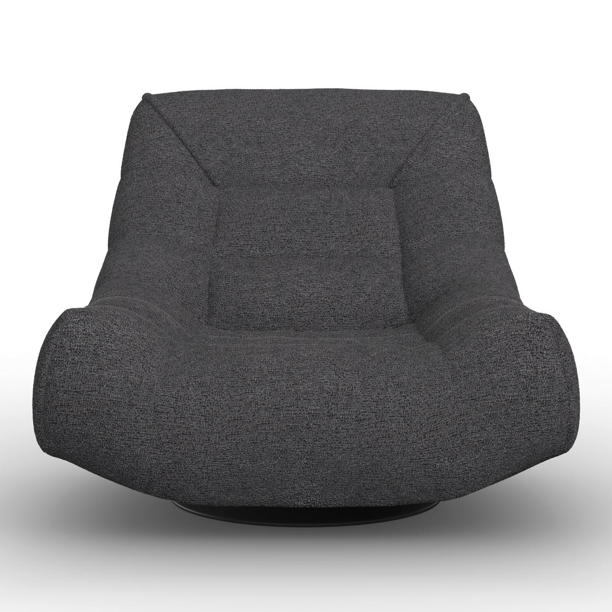Sessel Lorena Bouclé Schwarz - Schwarz, MODERN, Textil/Metall (101/83/95cm) - Bessagi Home