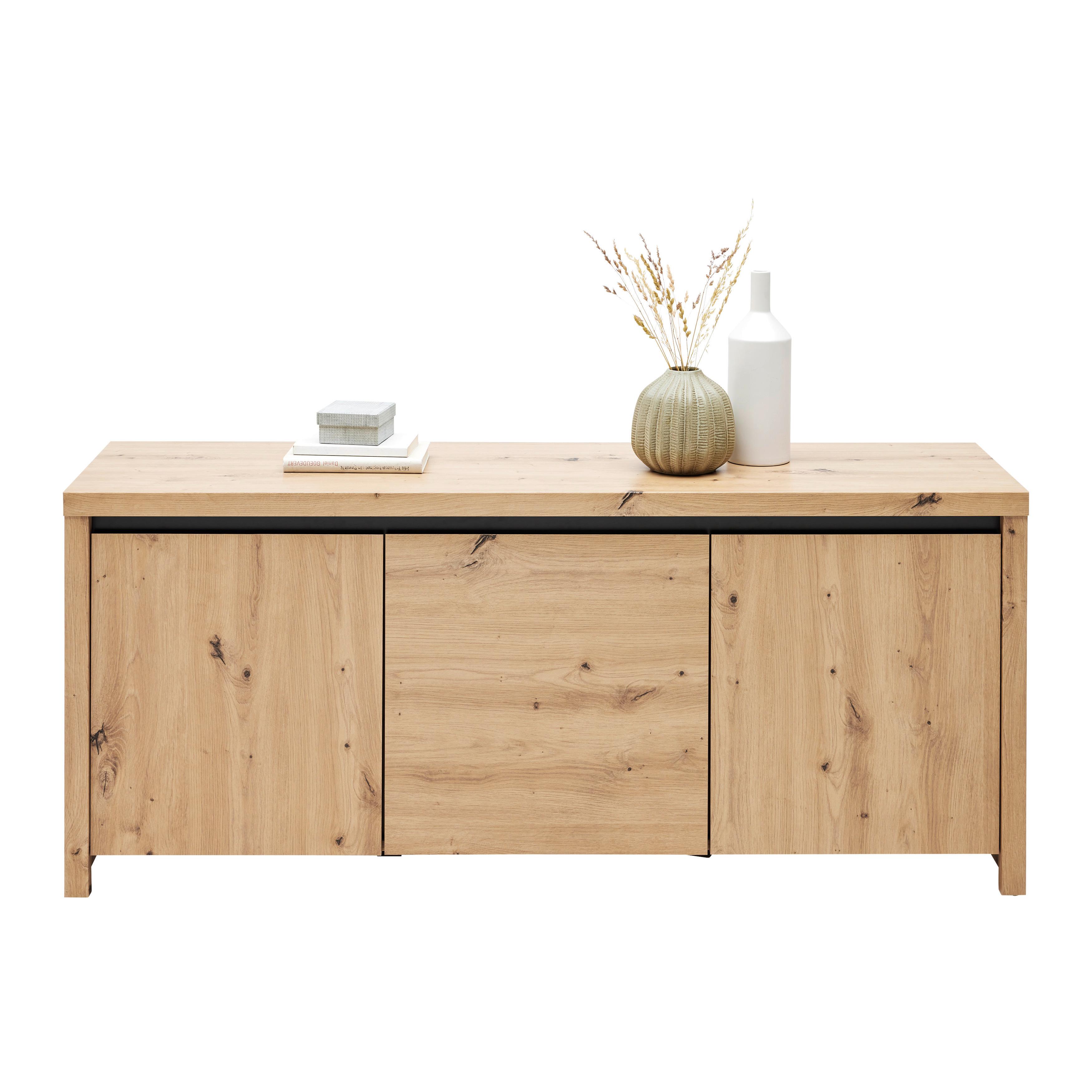 Lowboard Larios B in Eiche Artisan - Eiche Artisan/Weiß, MODERN, Holzwerkstoff (143/61/40cm) - Mömax