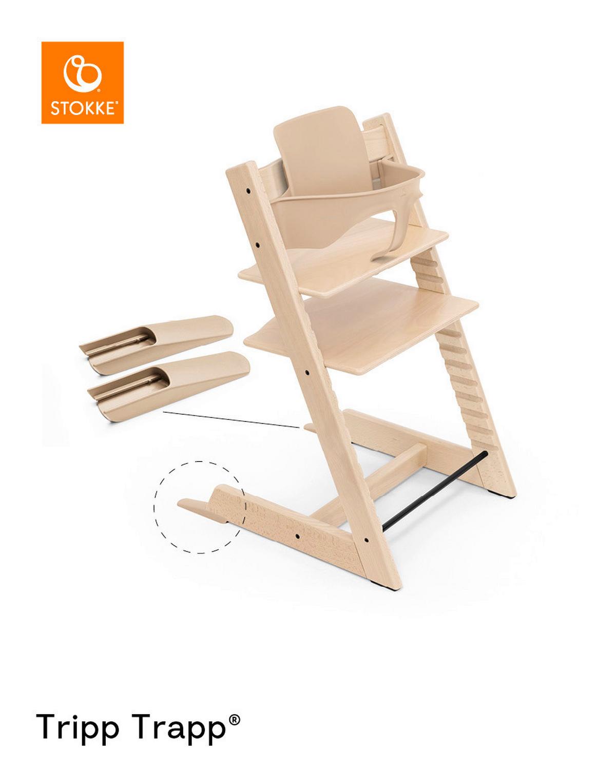 PAŁĄK DO WYSOKIEGO KRZESŁA TRIPP TRAPP - kolor naturalny, Basics, tworzywo sztuczne (43/19/22cm) - Stokke