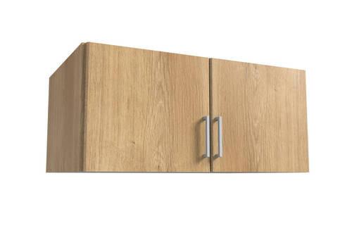 Szekrényrátét Click - alumínium színű/tölgyfa, Modern, műanyag/faalapú anyag (91/40/58cm)