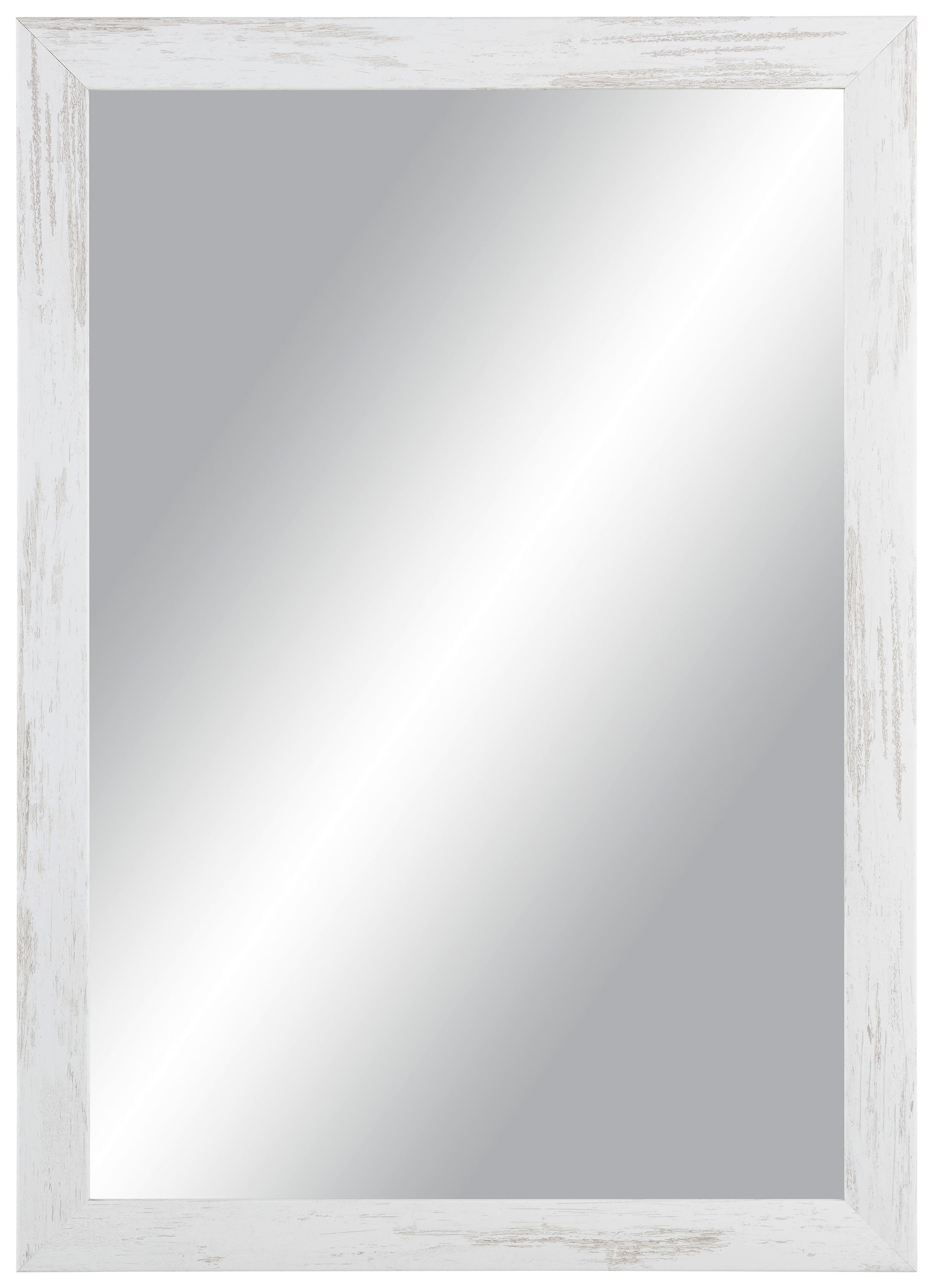 Wandspiegel in Braun/Weiss ca. 50x70cm - Weiss/Braun, Romantik / Landhaus, Glas/Holzwerkstoff (50/70cm) - Mömax