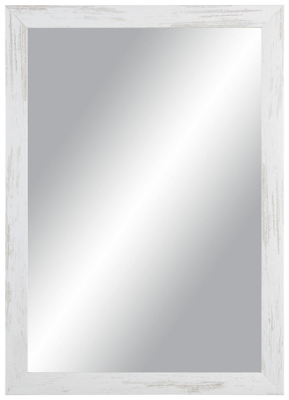 Wandspiegel in Braun/Weiss ca. 50x70cm - Weiss/Braun, Romantik / Landhaus, Glas/Holzwerkstoff (50/70cm) - Mömax