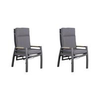 Garten-Relaxsessel-Set Montana 2er-Set Anthr. Relaxfunktion - Grau, KONVENTIONELL, Textil (60/109/67cm) - Gardenson