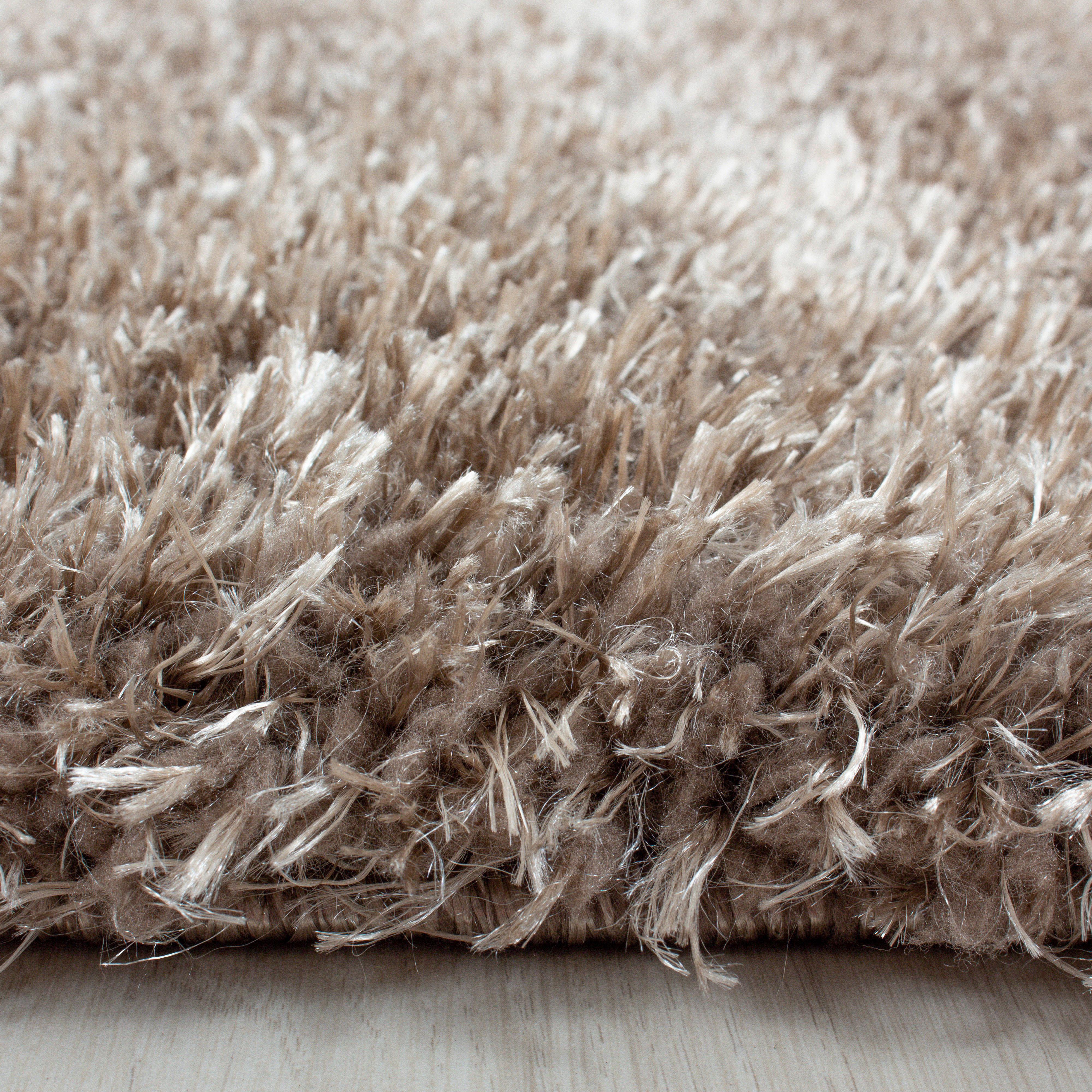 Hochflorteppich Brilliant Taupe Ø ca. 120cm - Taupe, Basics, Textil (120cm)