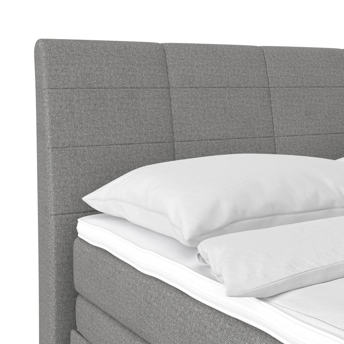 Boxspring Krevet Libra - sivo-smeđa/crna, Konvencionalno, tekstil/plastika (160/200cm)