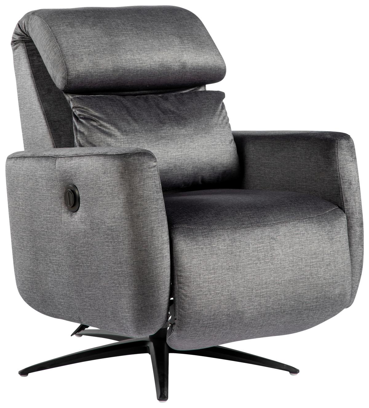 Tv-fotelj Riva, Siva - črna/barve grafita, Moderno, kovina/tekstil (71/108/176cm)