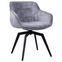 KRZESŁO Z PODŁOKIETNIKAMI MIRKO    -HOM IN- - czarny/szary, Design, metal/tkanina (59/84/64cm) - Hom`in