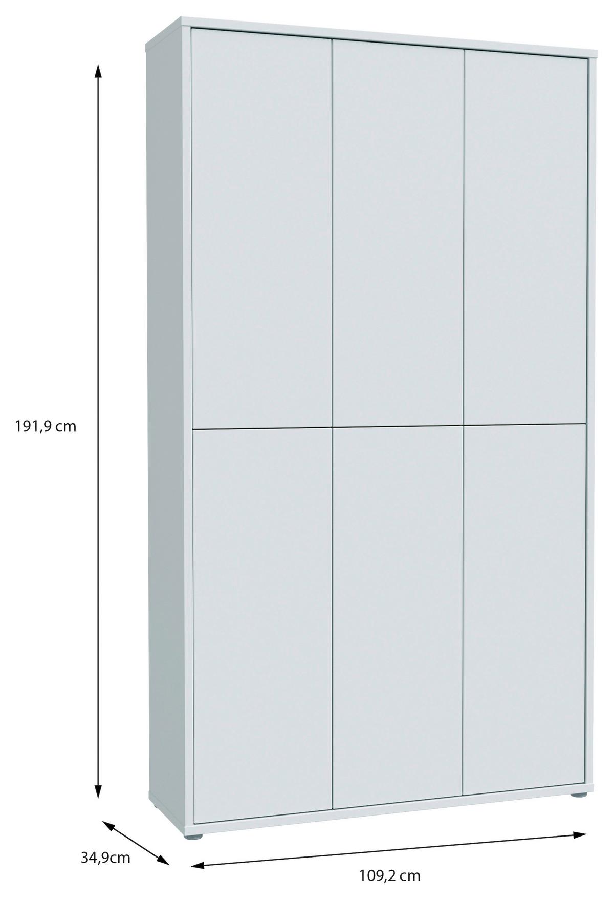 Omara Za Čevlje Alice Springs, Siva - siva/svetlo siva, Basics, umetna masa/leseni material (109,2/191,9/34,9cm) - Mömax