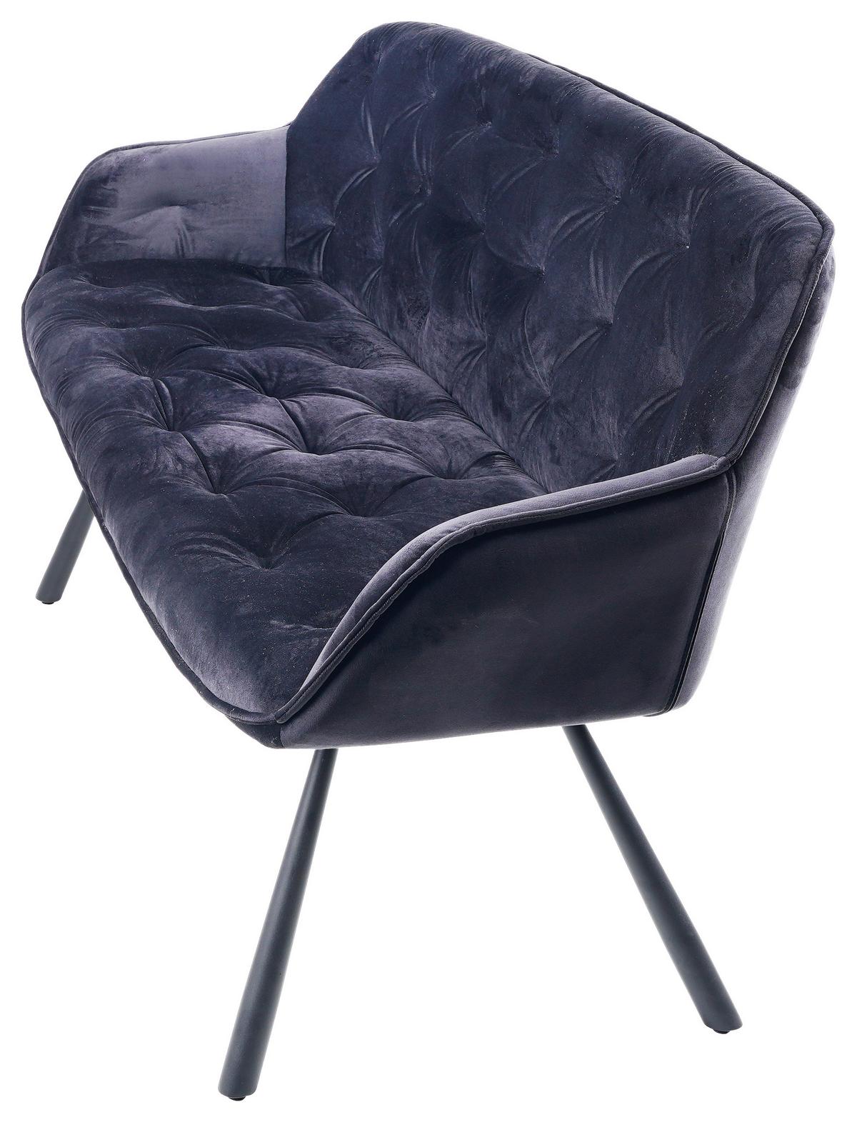 Sitzbank Eileen in Schwarz - Schwarz, MODERN, Textil/Metall (171/88/65cm) - Based