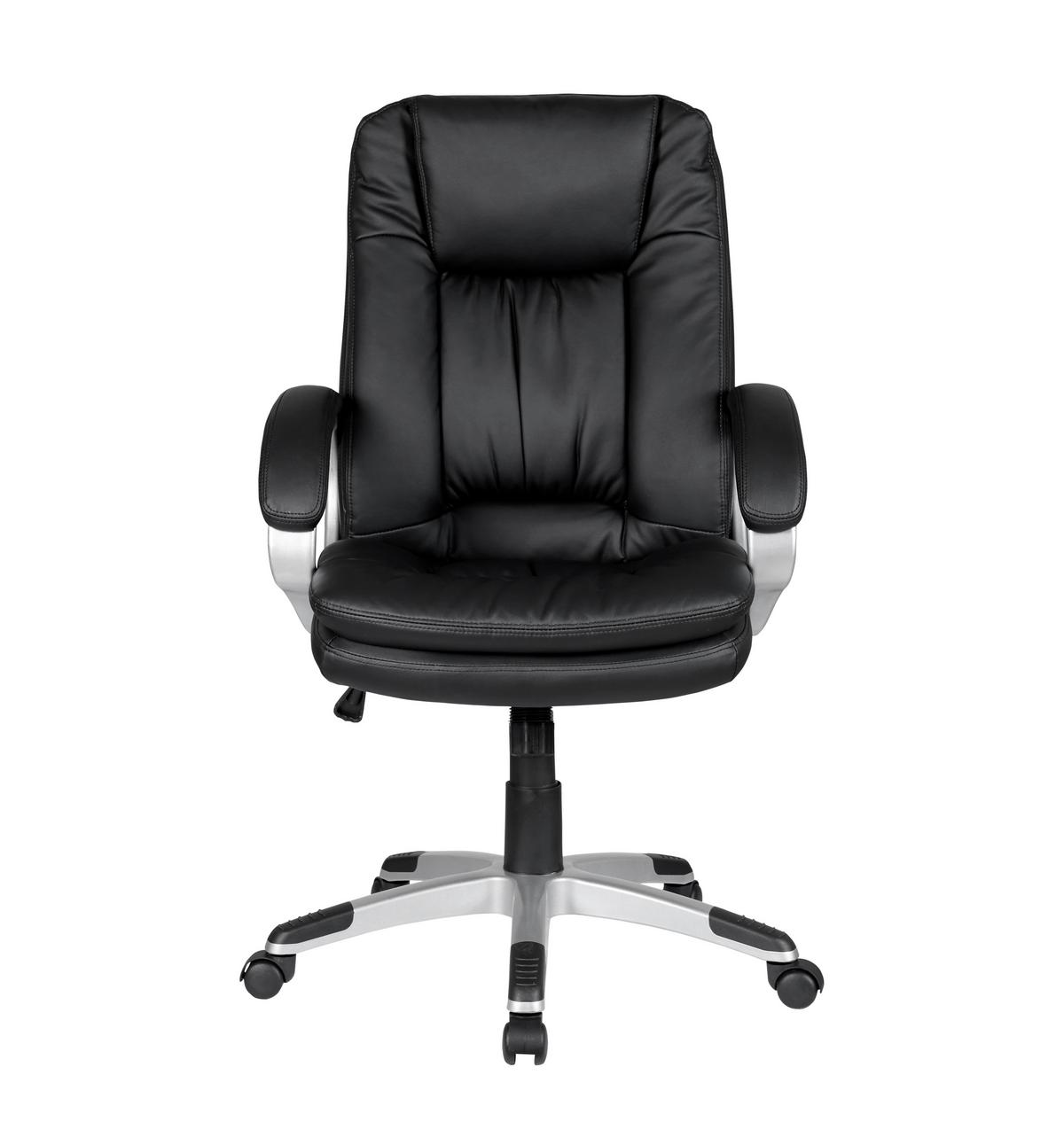 Pisarniški Stol Büro, Črna - srebrne barve/črna, Moderno, kovina/umetna masa (66/104/74cm) - Livetastic