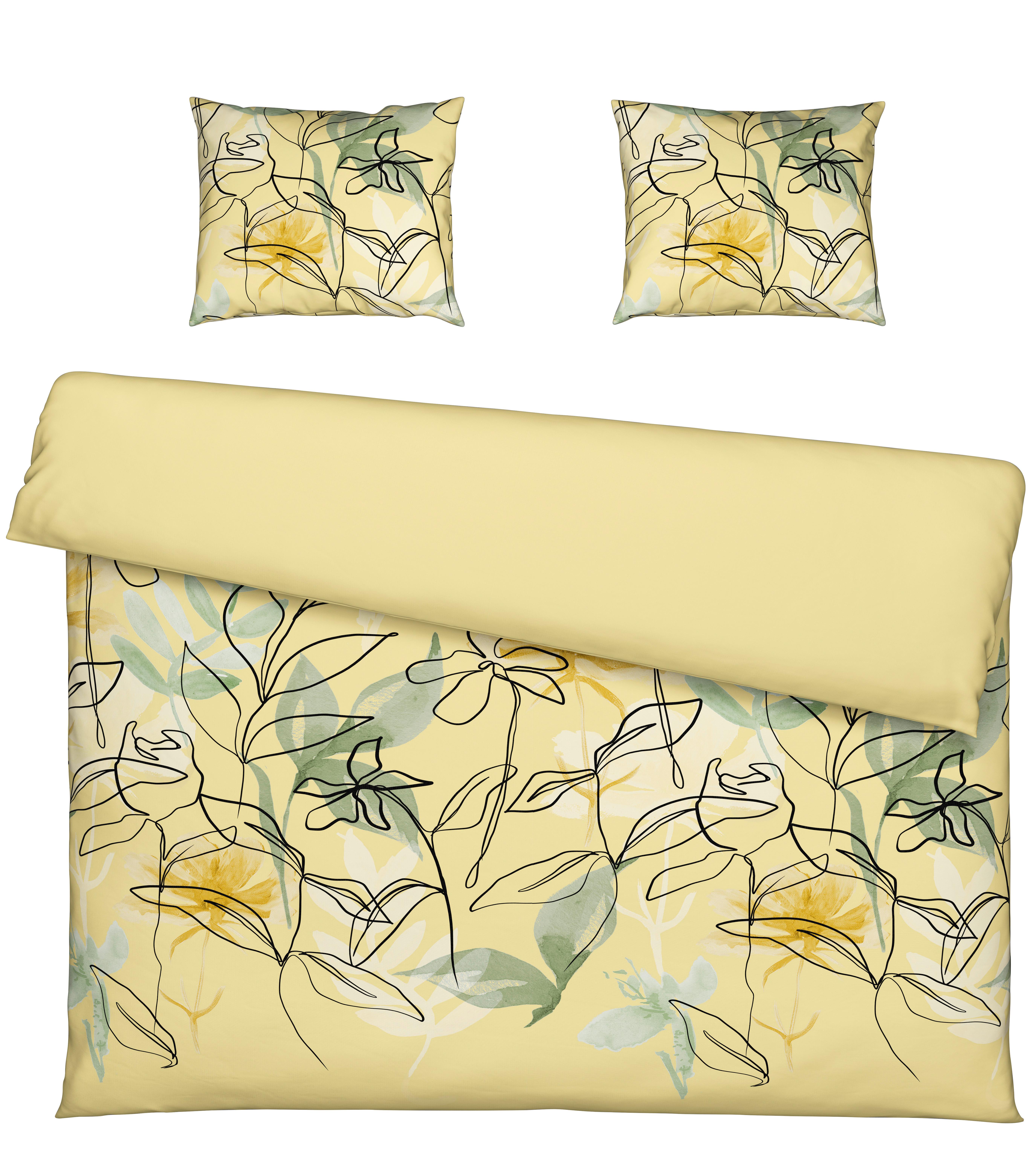Bettwäscheset Florentina Xxl - Gelb, Konventionell, Textil (200/210cm) - Modern Living