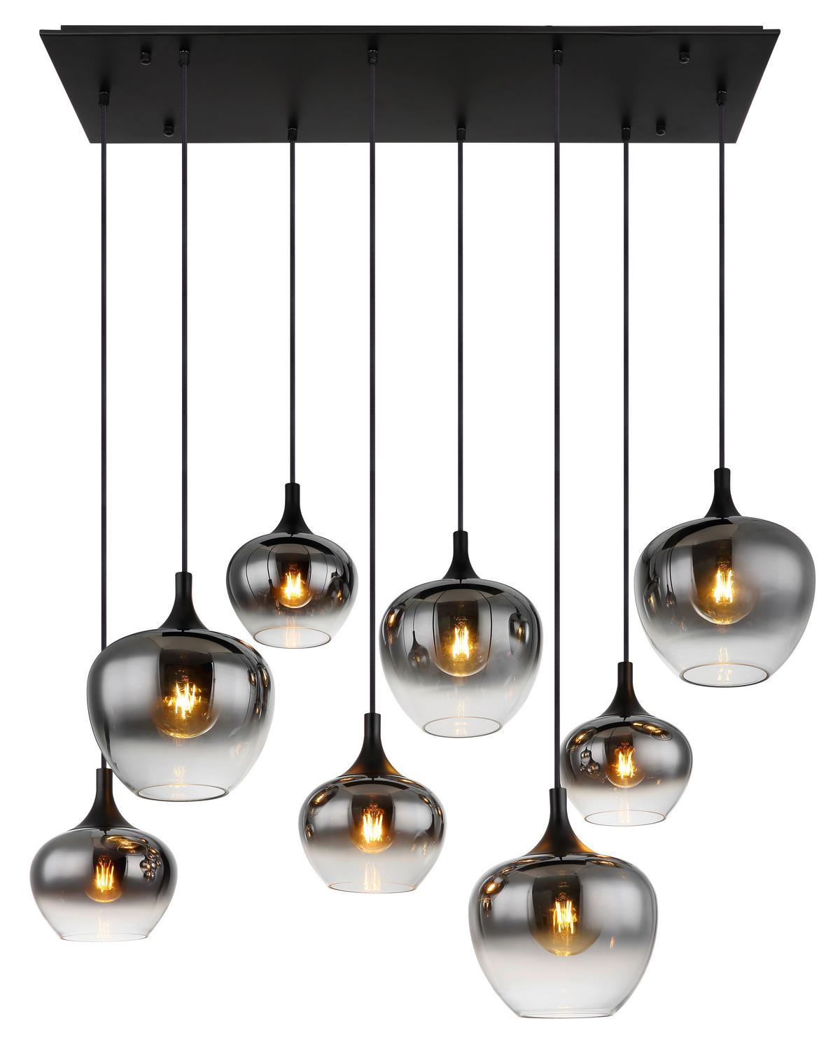 LAMPA WISZĄCA 15548-8H - czarny, Design, metal/szkło (105/45/120cm) - Globo