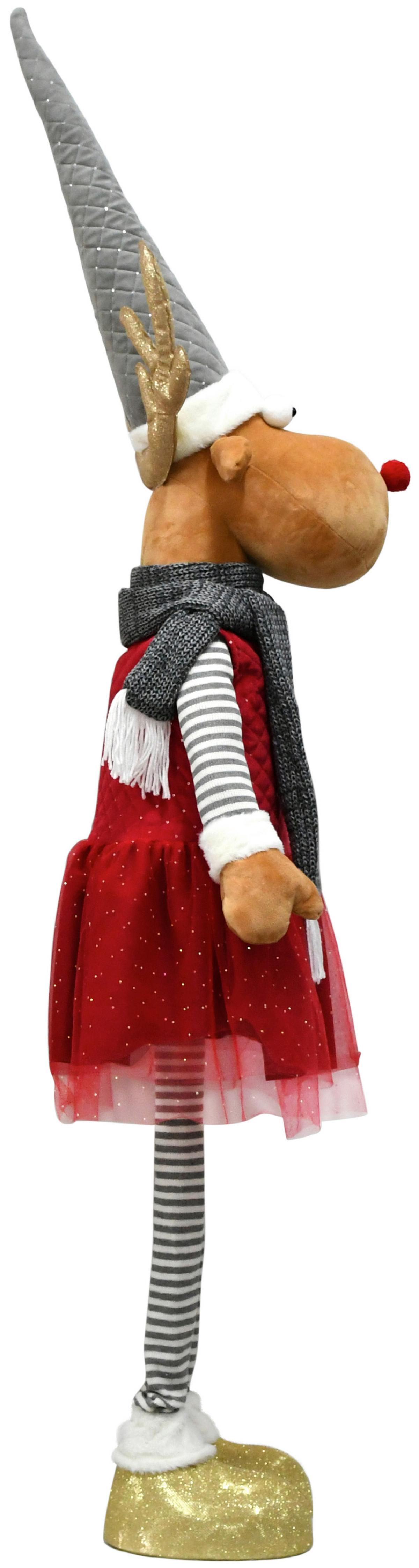 Dekorentier Kristina Grau/Rot/Goldfarben - Rot/Goldfarben, Kunststoff/Textil (50/140-185/32cm) - Mömax