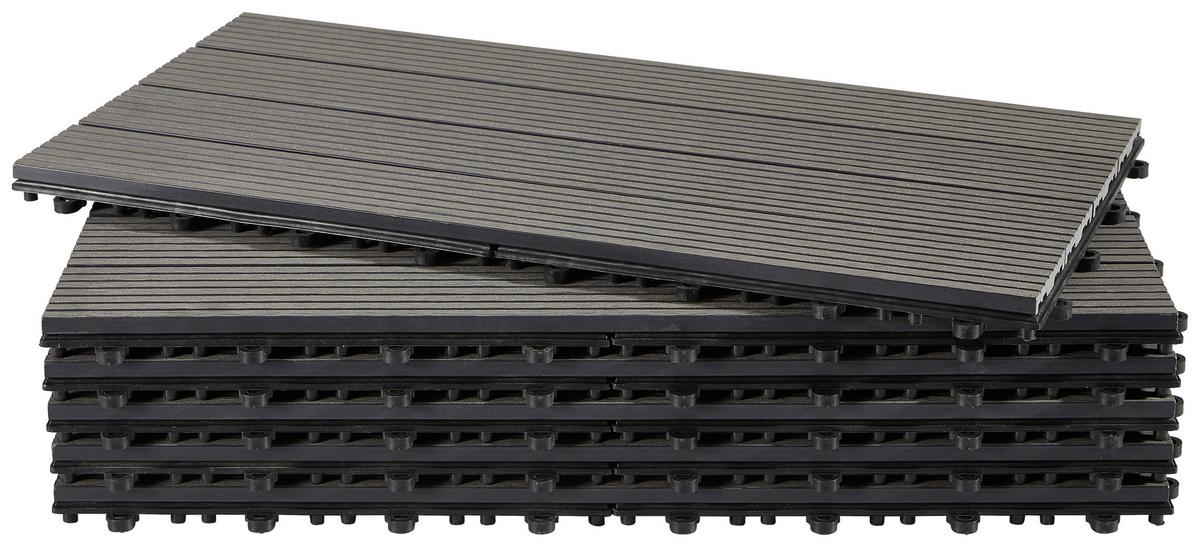 PŁYTKA TARASOWA WPC-FLIESE - szary, Basics, materiał drewnopochodny (30/60/2,4cm) - Ambia Garden