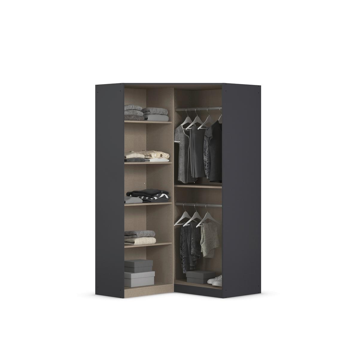 Kotna Omara Za Oblačila Costa, Siva - barve kroma/siva, Moderno, leseni material (117/197/104cm) - Rauch Möbel