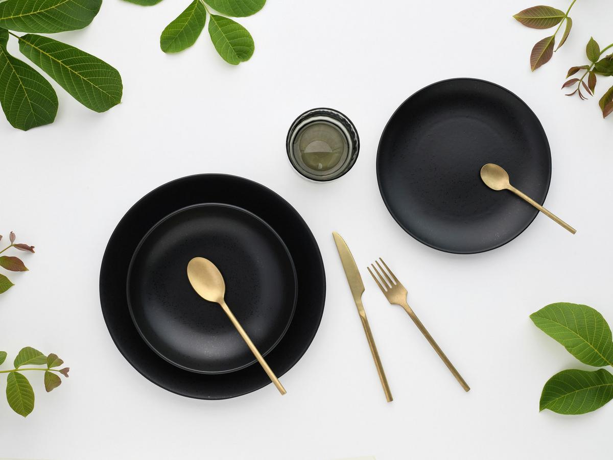 Jedilni Servis Magic Black Coupe, 12-Delni - črna, Basics, keramika - Creatable
