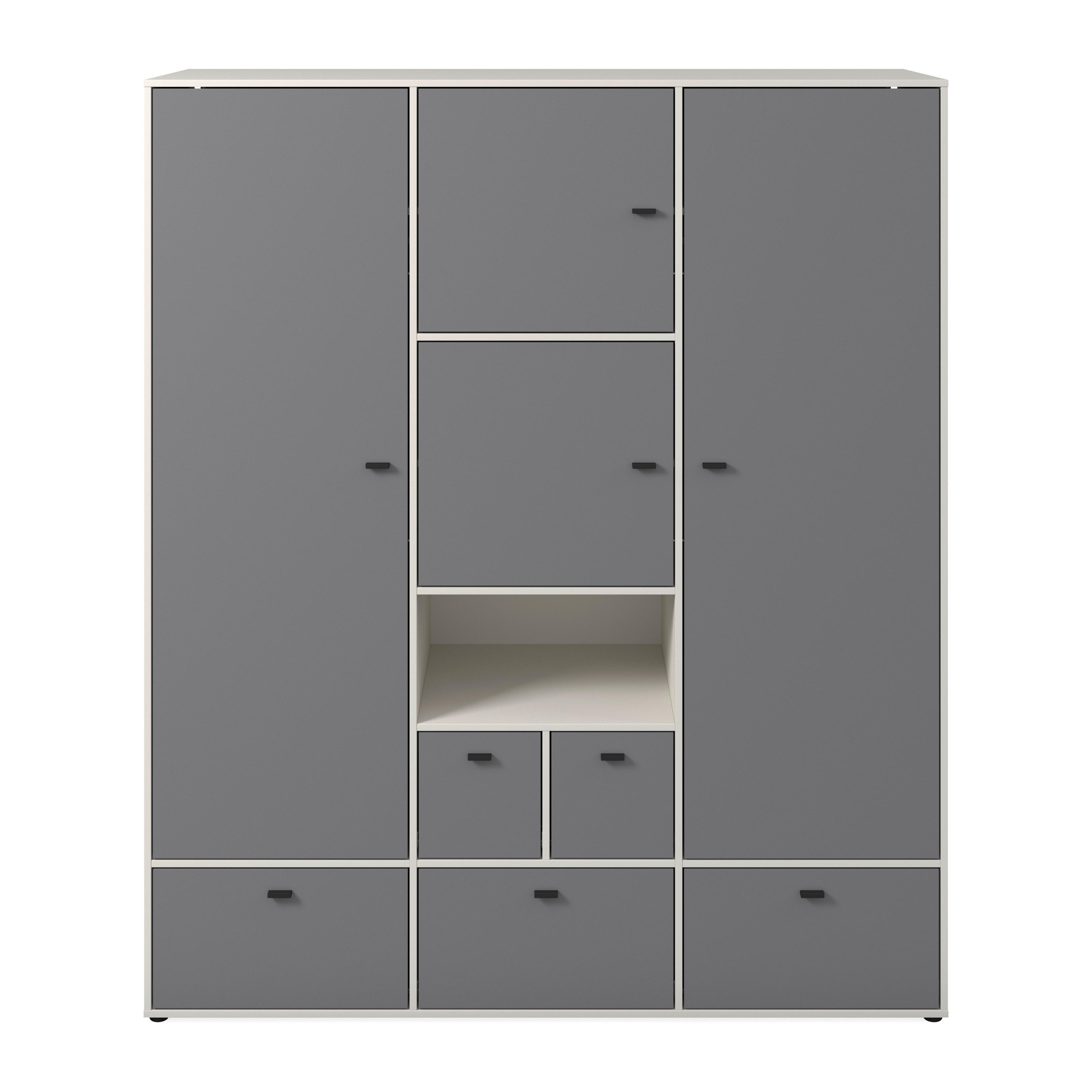 KLEIDERSCHRANK FRAMO 3 - Kaschmir/Anthrazit, KONVENTIONELL (179,4/210,6/58cm) - Mömax