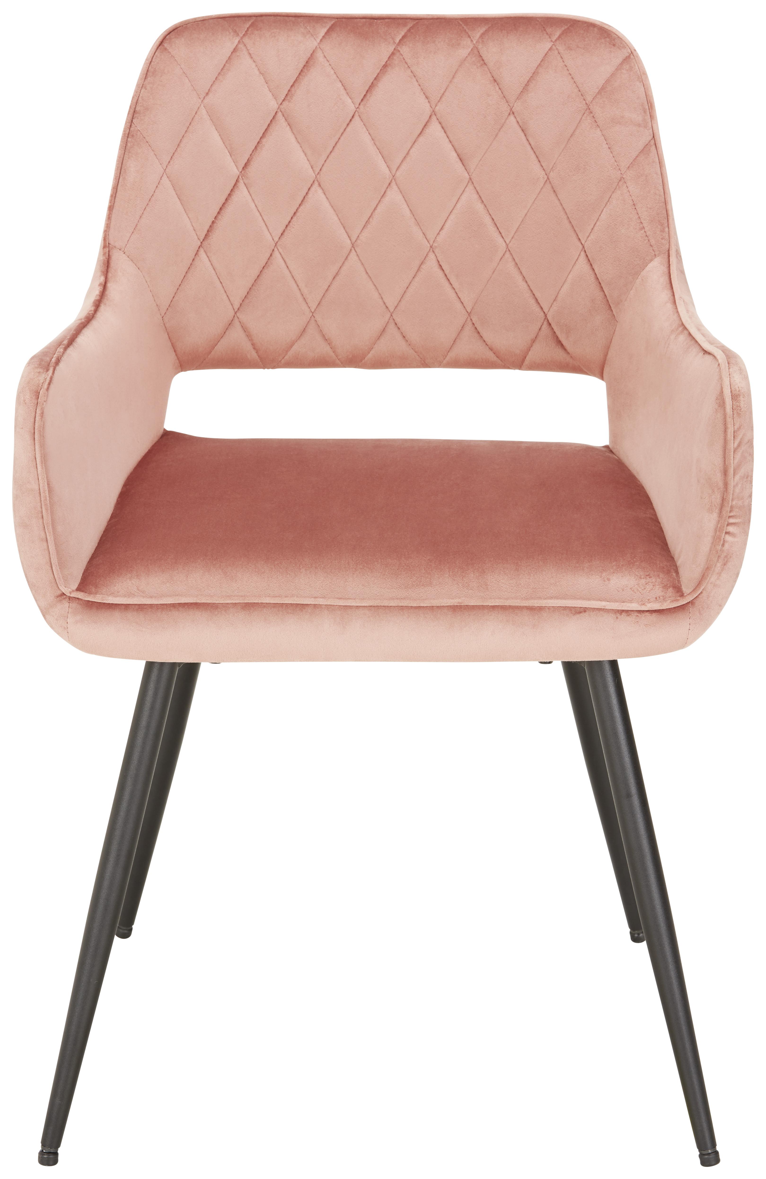 Oblazinjeni Stol Serafina, Roza - roza/črna, Moderno, kovina/tekstil (55/80,5/59,5cm) - Mömax
