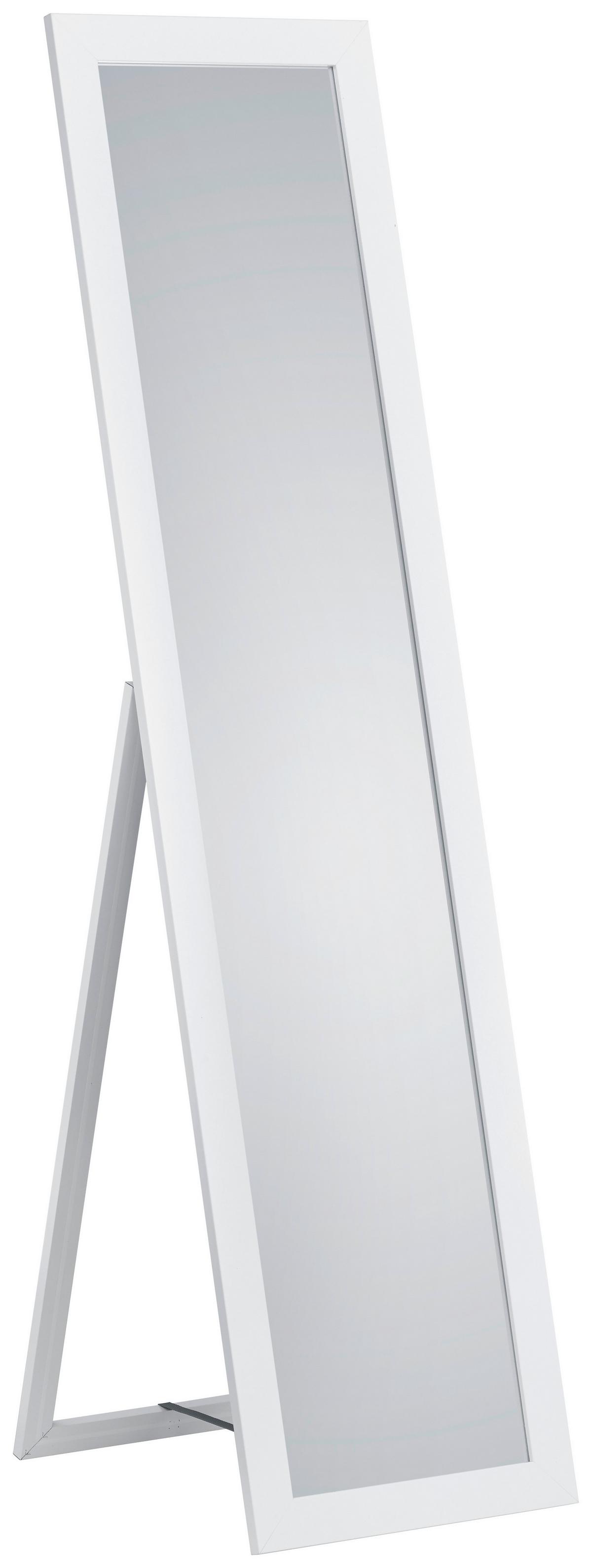 Álló Tükör Tina - fehér, Modern, faalapú anyag/Üveg (40/160cm)