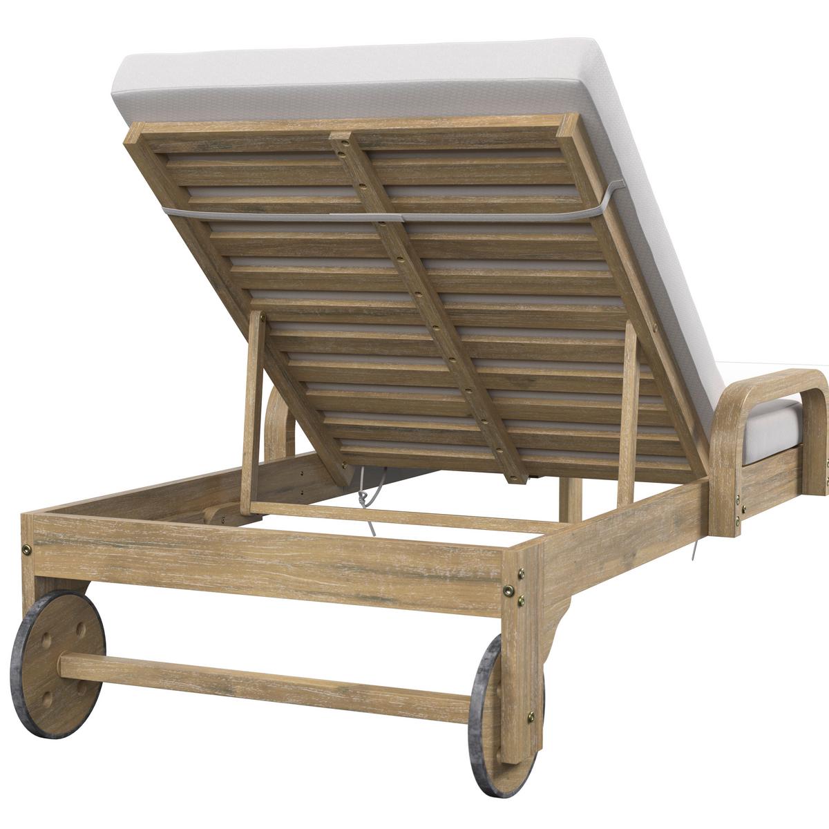 Ležaljka Elja - siva/boje bagrema, Moderno, drvo/tekstil (200/90/75cm) - Bessagi Garden