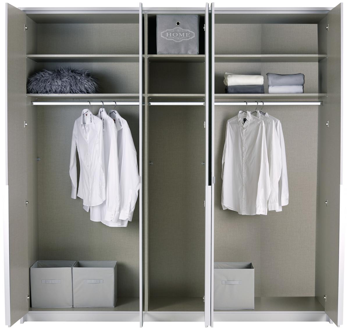 Dulap cu uși rotative ALABAMA - gri deschis, Modern, material pe bază de lemn (226/229/54cm)