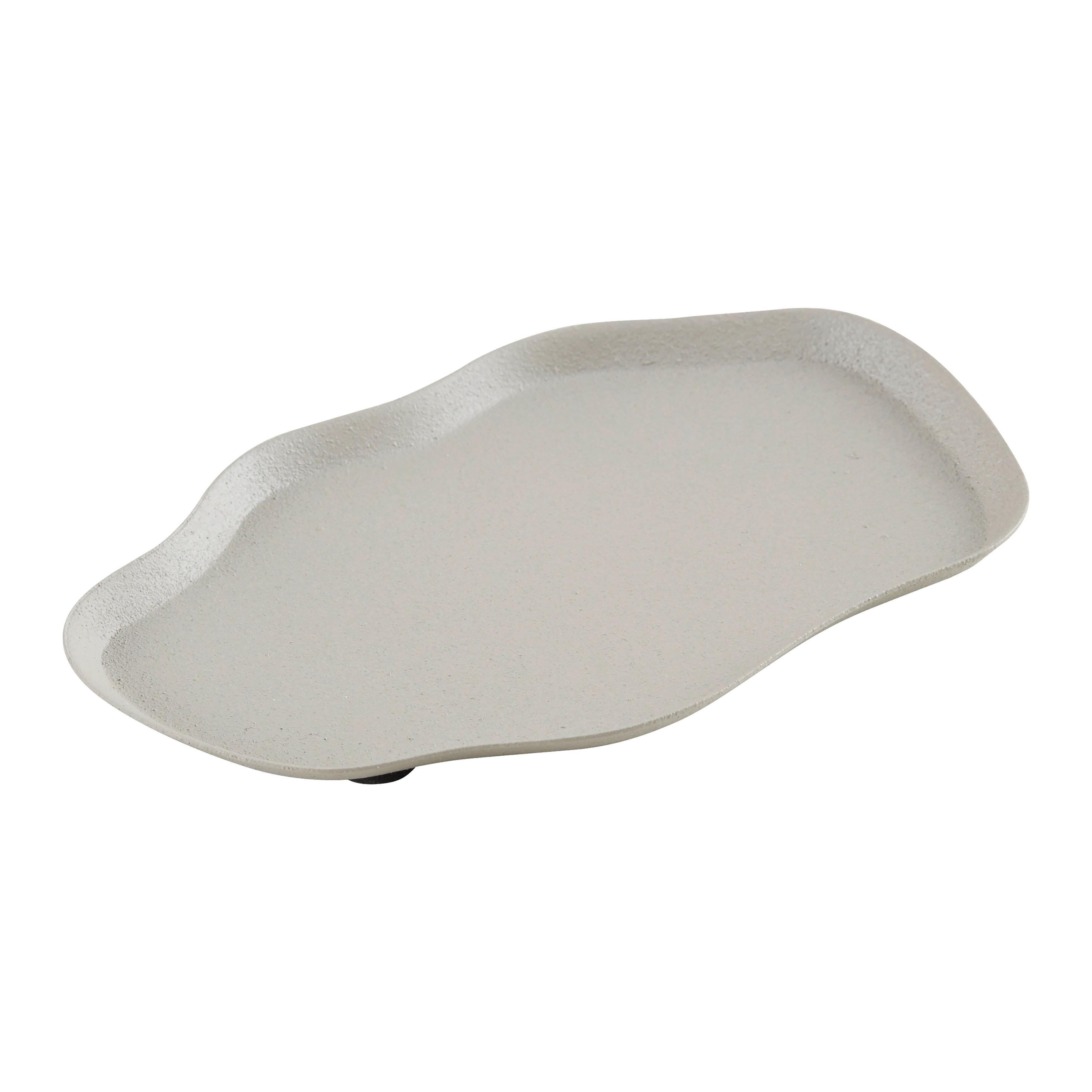 Dekotablett Esana I Beige - Beige, MODERN, Metall (12/1/8cm) - Modern Living