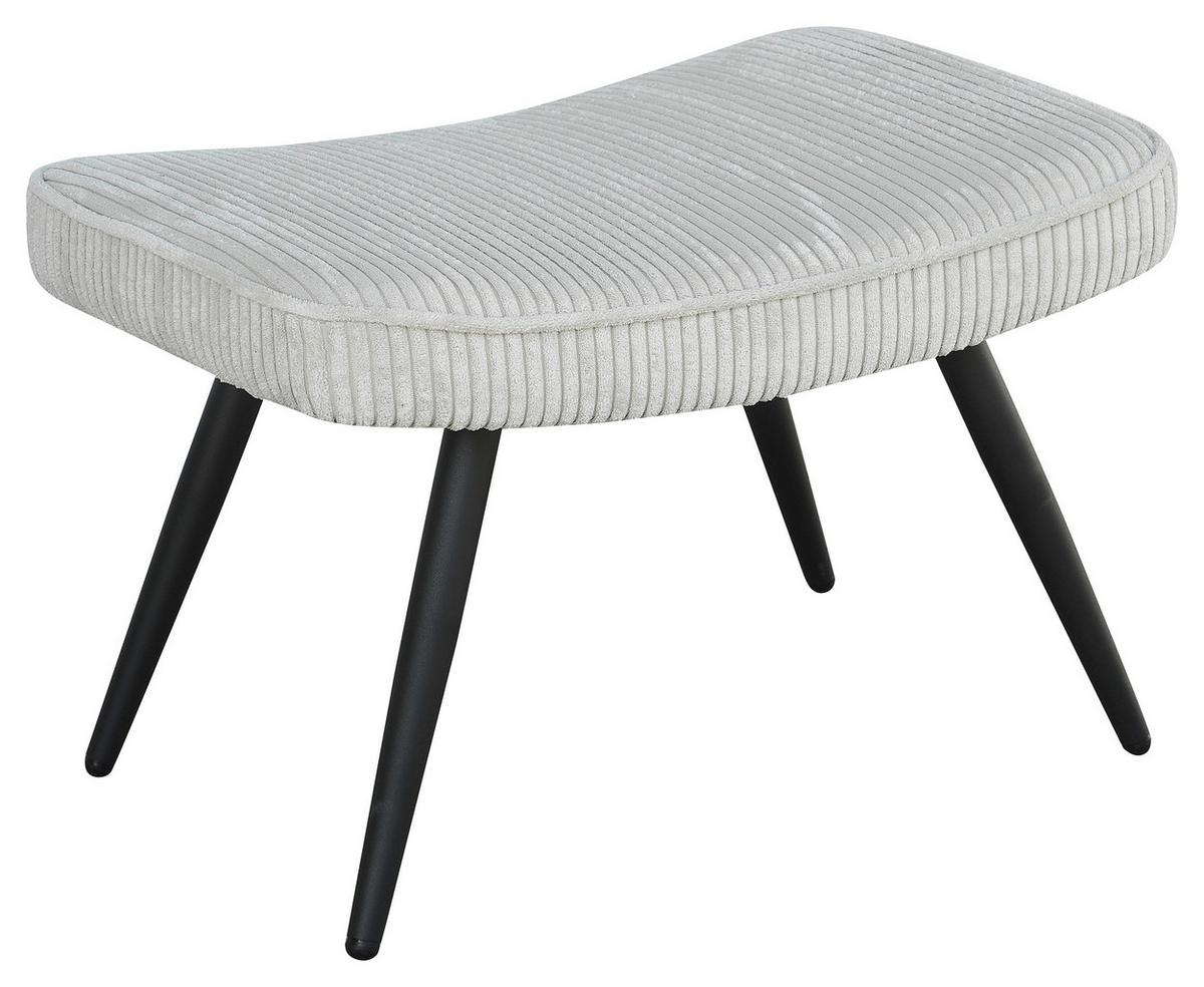 Hocker Uta Elfenbein Cord - Elfenbein/Schwarz, Basics, Textil/Metall (60/39/41cm) - MID.YOU