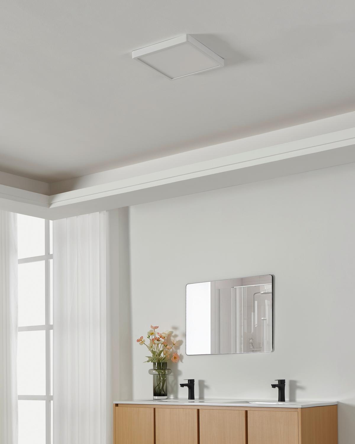 Badezimmer-Deckenleuchte Fueva Weiß max. 20,5 Watt - Weiß, KONVENTIONELL, Kunststoff/Metall (28.5/28.5/3cm) - Eglo