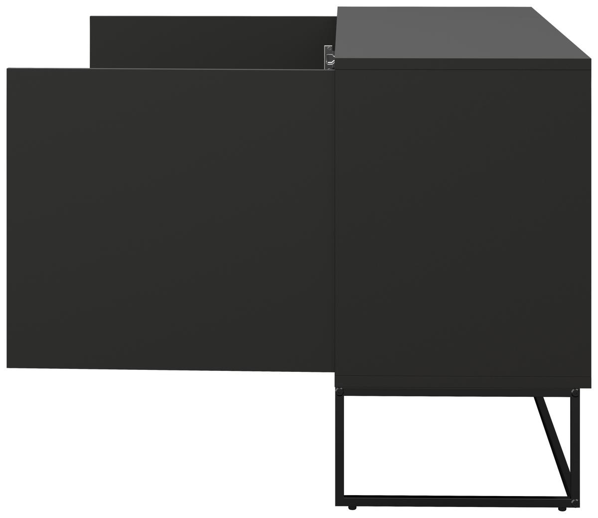 KOMODA LIPP - czarny, Design, materiał drewnopochodny/metal (118/76/43cm)