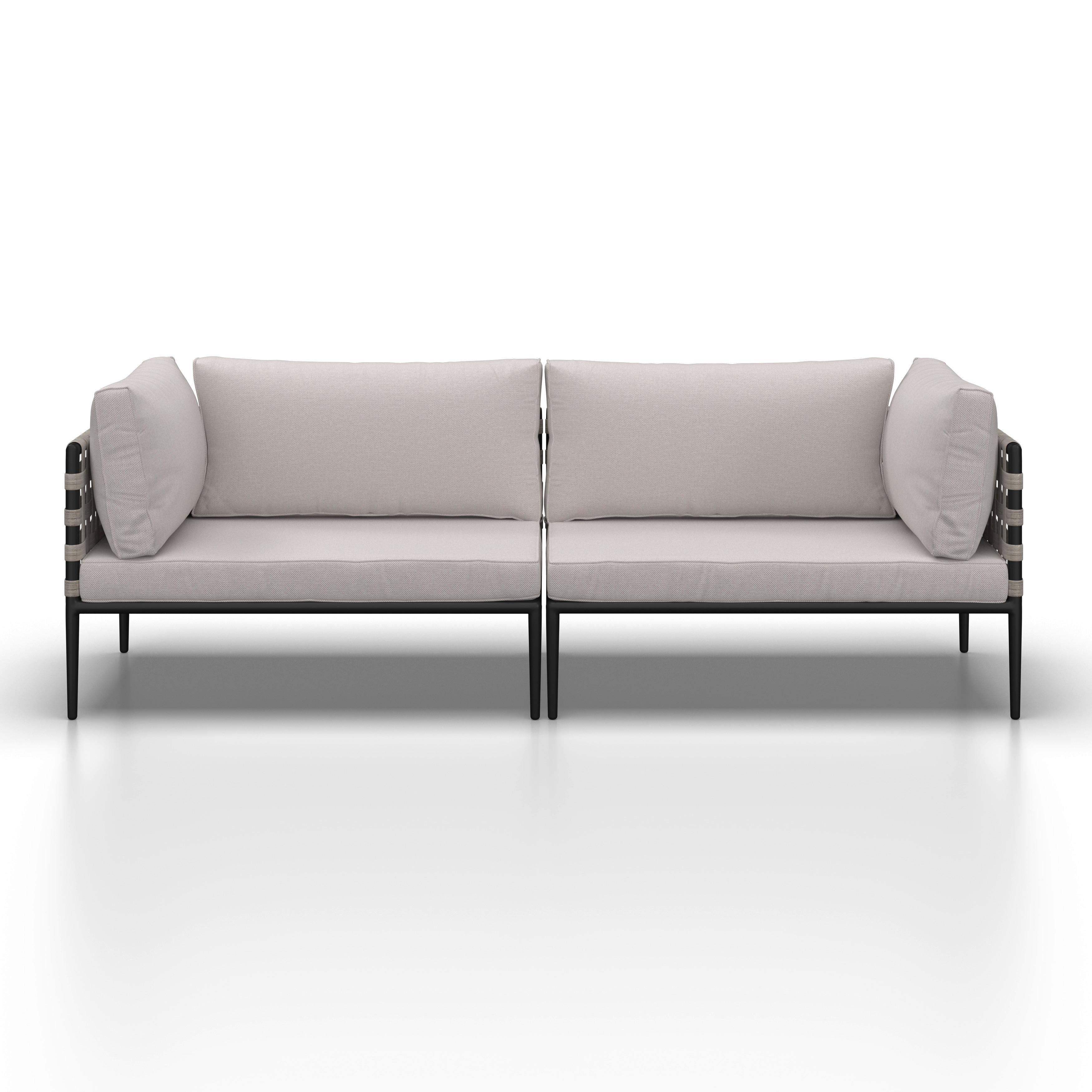 LOUNGEGRUPP ENJA - ljusgrå/grå, Modern, metall/textil (104/60/70cm) - Bessagi Garden